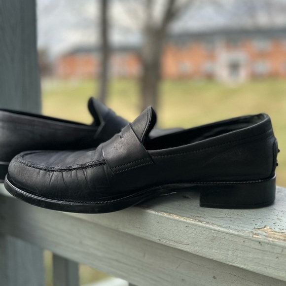 TOD’S 11 Matte Black Men’s 100% Genuine Leather Penny Loafer Made Italy US 12 - Picture 9 of 16